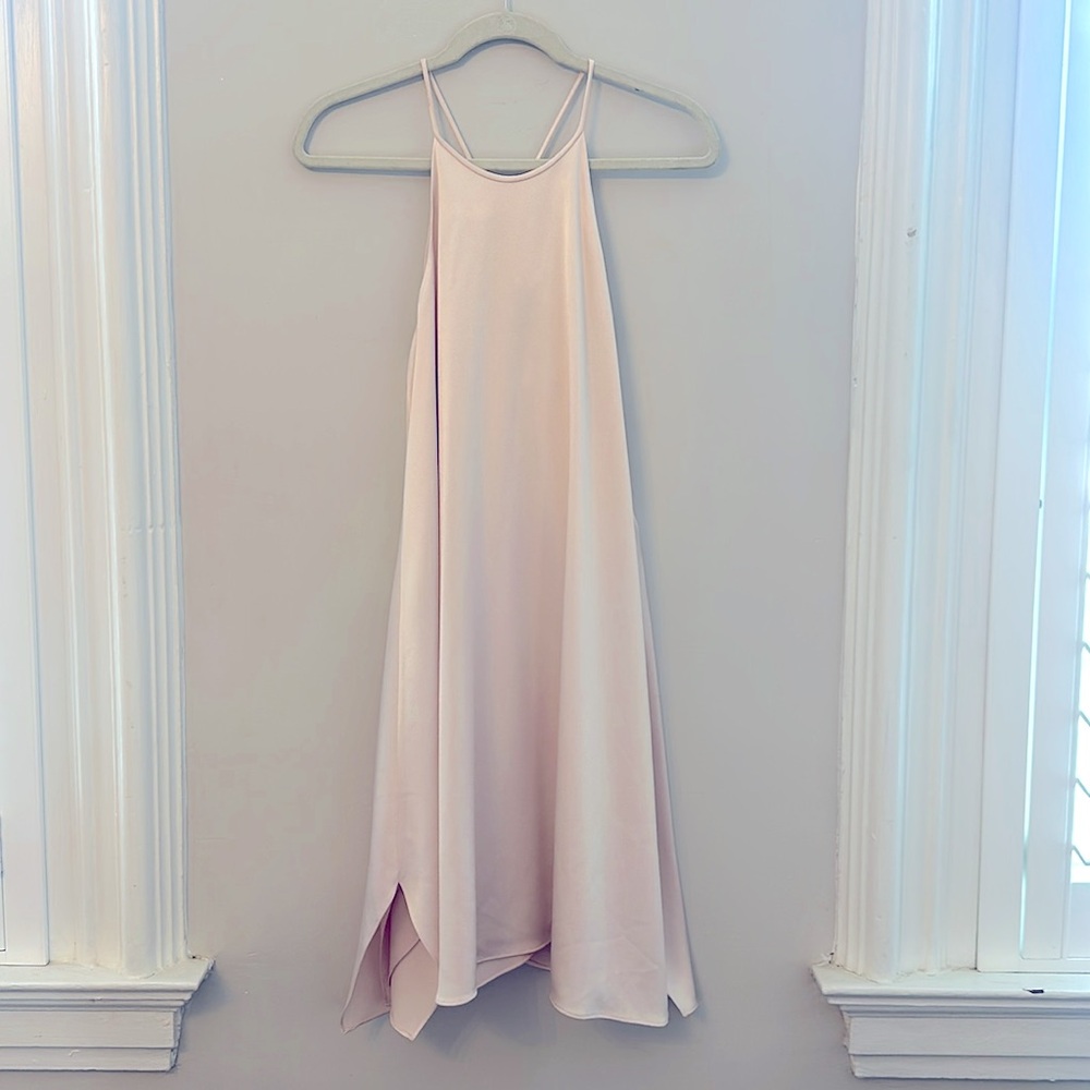 Halston Heritage Satin Strappy Slip Dress
